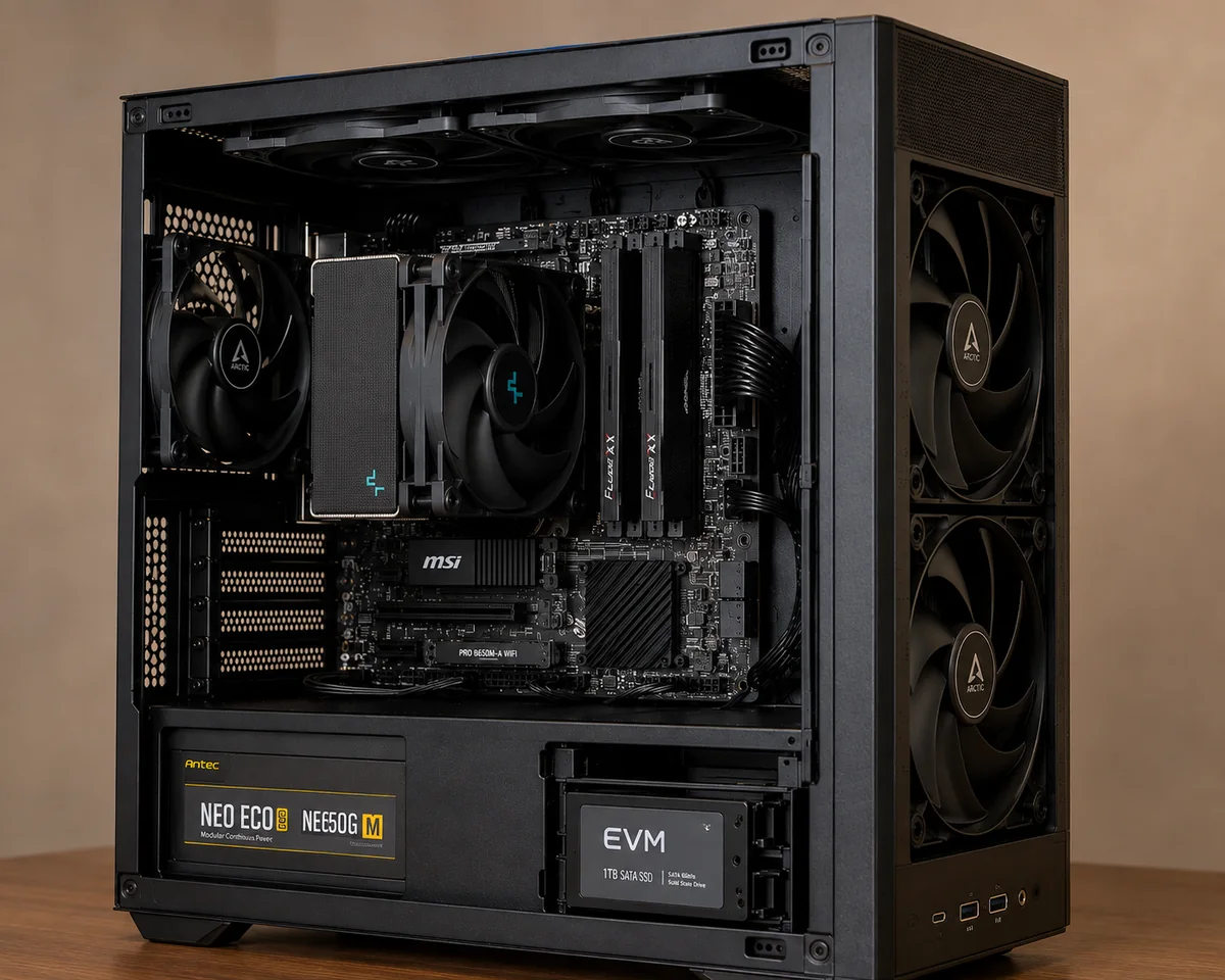 Concept visual of The iMac Replacement compact Ryzen 7 8700G desktop PC