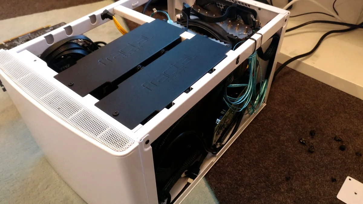 The Personal Cloud / NAS real build showing internal storage layout