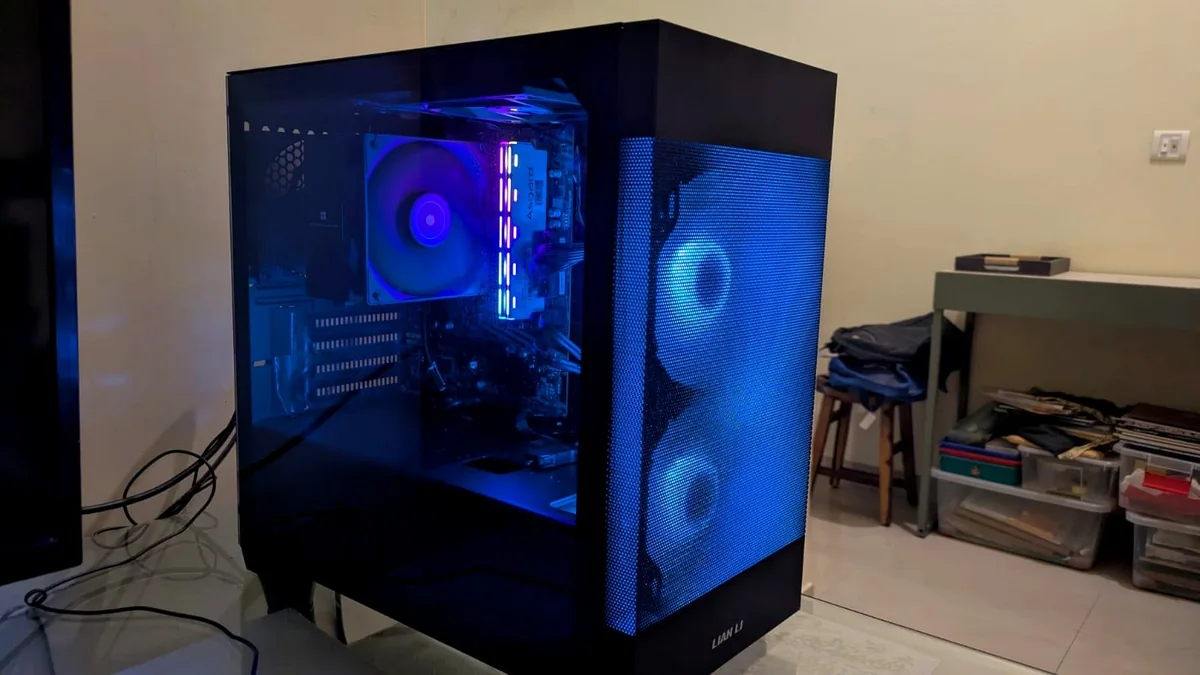 The Teenager Special, a real custom gaming PC build with blue and RGB lighting